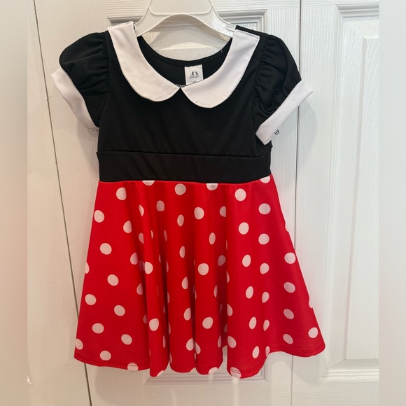 Polka Dot Red and Black Kids Casual Dress - Picture 1 of 3